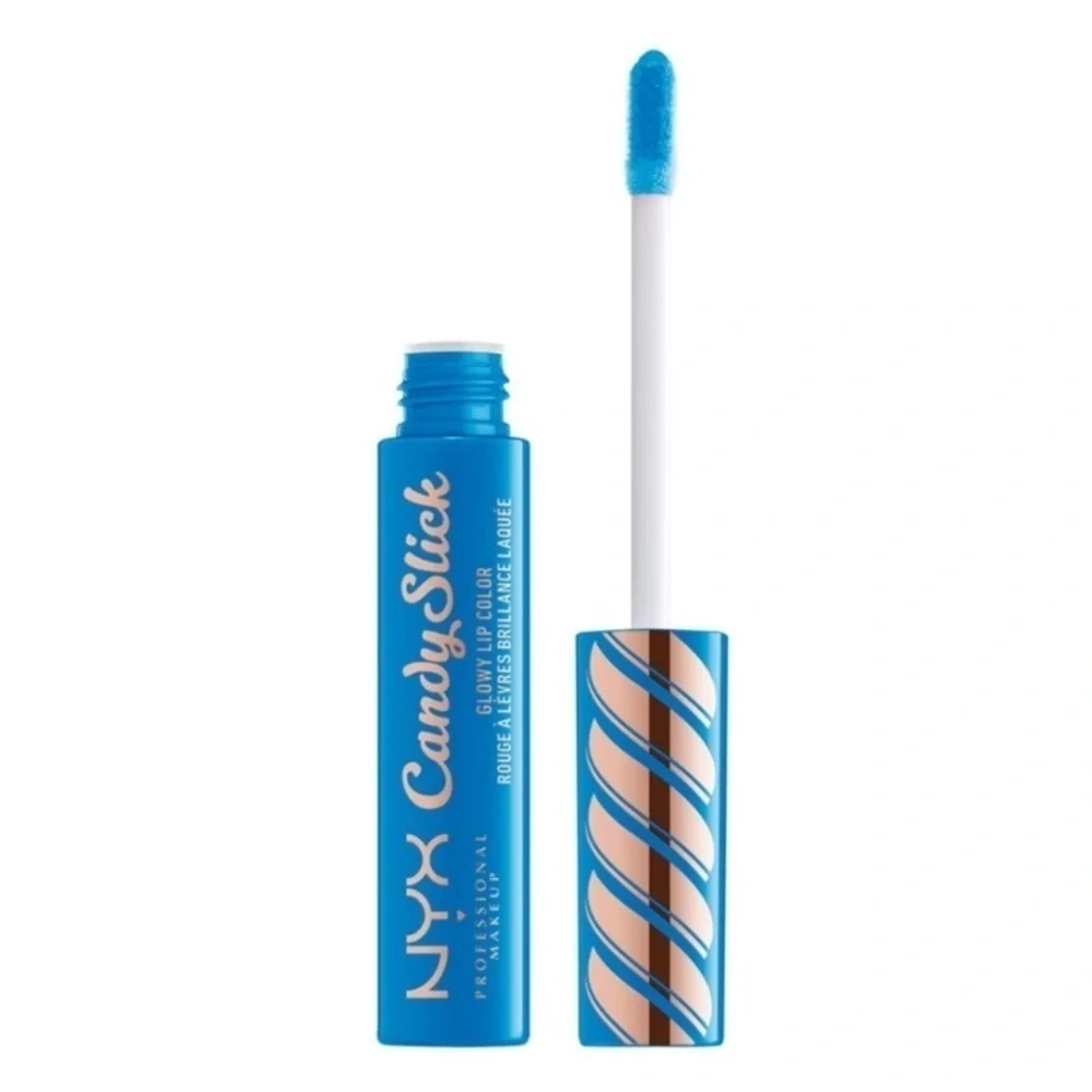 NYX Candy Slick Glowy Lip Color - Extra Mints minty blue